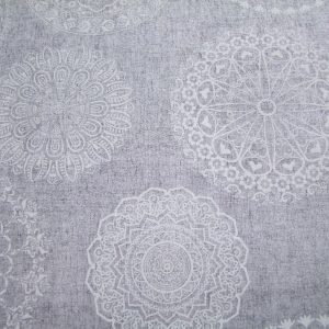 Szürke alapon fehér mandala