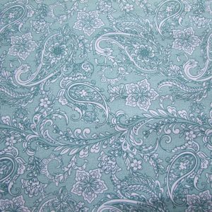 Türkiz alapon sűrű virág minta