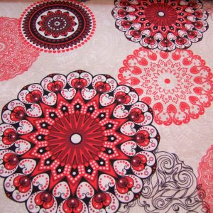 Drapp alapon piros mandala