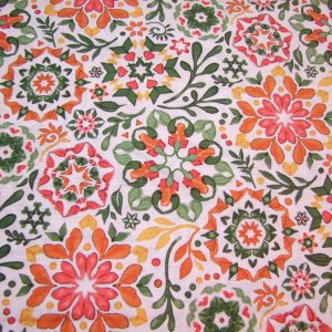 Narancs-zöld mandala jellegű minta