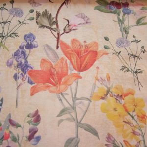 Béige alapon tavaszi virágok