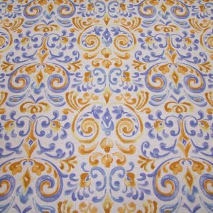 Kék-sárga indák fehér alapon (impregnált)