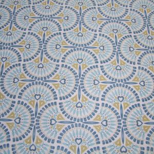 Mustár és kék minta fehér alapon (impregnált)