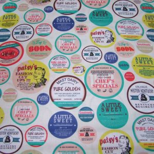 Színes vintage feliratok fehér alapon