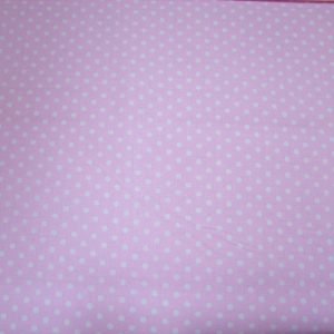 Babarózsaszín alapon fehér pöttyök (5mm)