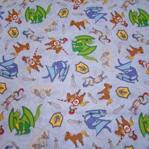 Sárkányok és lovagok kék alapon