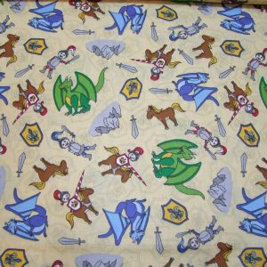 Sárkányok és lovagok drapp alapon