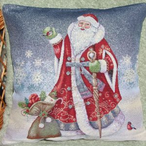 Mikulás puttonnyal (lurex) díszpárna huzat