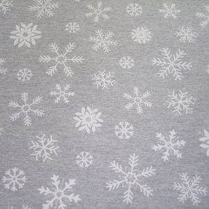 Hópelyhek szürke alapon ezüst lurex szövéssel