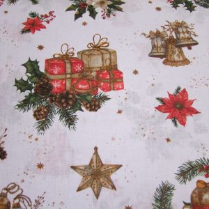 Karácsonyi motívumok fehér alapon