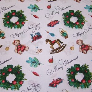 Klasszikus karácsonyi motívumok fehér alapon