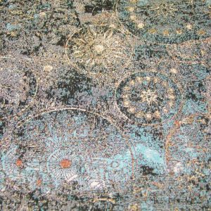 Halvány türkiz-arany minta