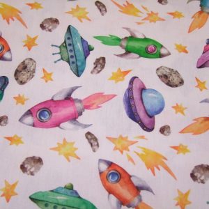 Rakéták és űrhajók (digitálisan nyomtatott minta)