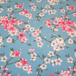 Cseresznyevirág türkiz alapon