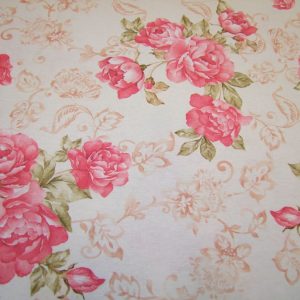 Pasztell rózsa levélmintával halvány bézs alapon