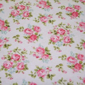 Rózsa-csokros minta fehér alapon