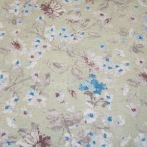 Sűrű virágminta halványzöld alapon