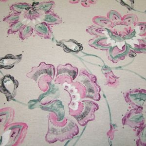 Lila pasztell virágok drapp alapon