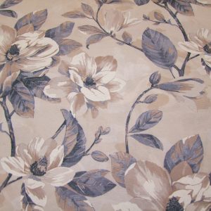 Kék-szürke nagy virágok drapp alapon