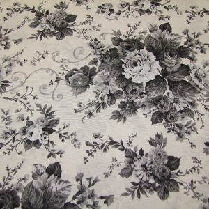 Fekete-fehér vintage rózsa minta
