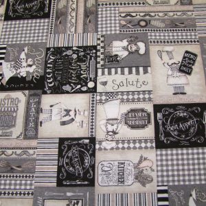 Fekete-fehér bistro minta