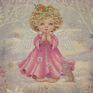 Angyalka és nyuszi (lurex) díszpárna huzat