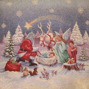 Mikulás Jézuskával (lurex) díszpárna huzat