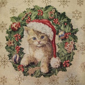 Karácsonyi cicus (lurex) díszpárna huzat