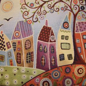 Mesés házikók II. (nem lurex) díszpárna huzat