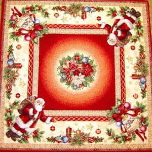 Mikulás mintás lurex  asztalközép