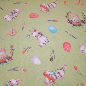 Húsvéti nyuszik zöld alapon