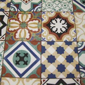 Csempe minta barna-türkiz tónusokban