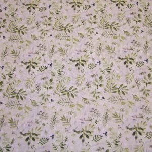 Zöld apró levelek drapp alapon