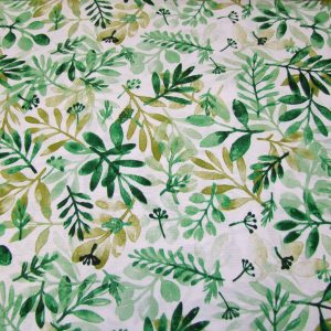 Zöld ágak, levelek fehér alapon