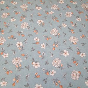 Apró virágminta világoskék alapon