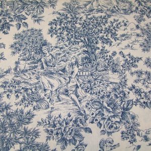 Kék angol minta beige alapon